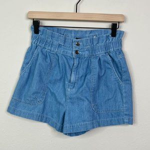 BDG Urban Outfitters Women’s Blue Paperbag High Waisted Shorts Size 4 Pleated
